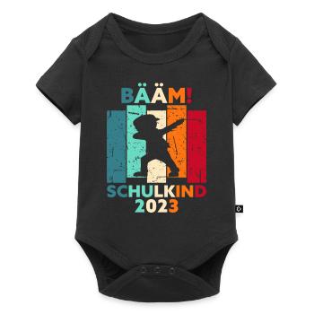 Grundschule 2023 Einschulung Grundschüler Schule - Baby Premium Kurzarmbody - Schwarz - Vorne