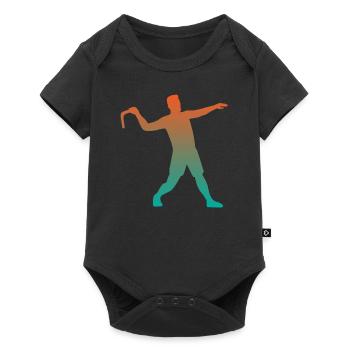 Bumerang Werfen Sportbumerang Werfer Geschenk - Baby Premium Kurzarmbody - Schwarz - Vorne