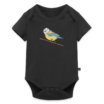 Blue I Bird motif for birdwatchers - Baby Premium short-sleeve bodysuit - black - Front