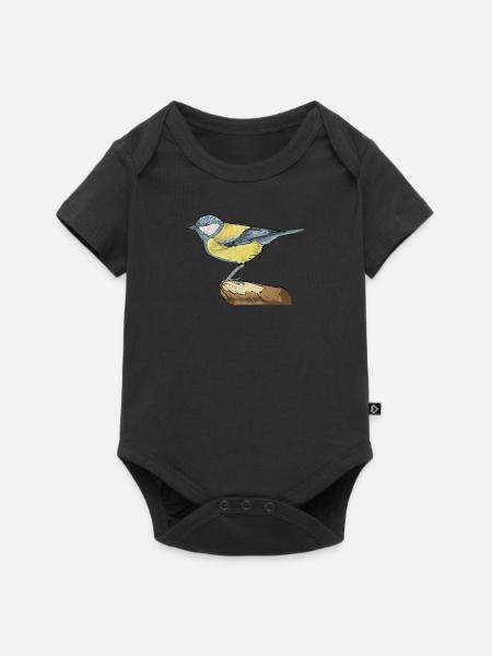Blaumeise I Vogel Meise Motiv für Vogelbeobachter - Baby Premium Kurzarmbody - Schwarz