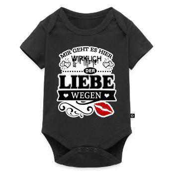 Der Liebe wegen - Baby Premium Kurzarmbody - Schwarz - Vorne