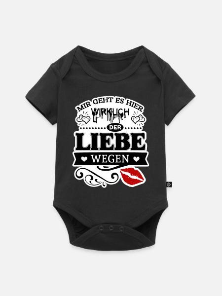 Der Liebe wegen - Baby Premium Kurzarmbody - Schwarz