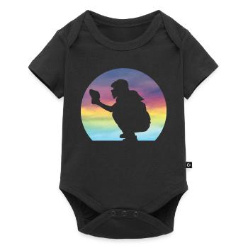 Softball féminin Silhouette Filles - Body à manches courtes Premium Bébé - noir - Devant