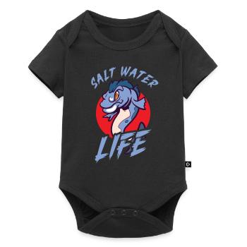 Saltwater Fishing Fisherman Perch Fishing Rod Bobbe - Baby Premium short-sleeve bodysuit - black - Front