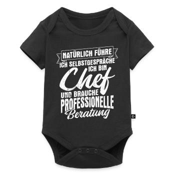 Chef Selbstgespräche Beratung Lustiger Spruch Gesc - Baby Premium Kurzarmbody - Schwarz - Vorne