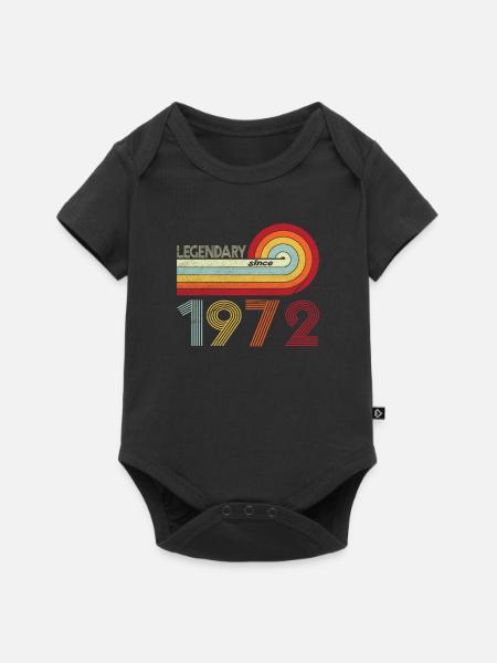 1972 Birthday Legendary since Vintage Rainbow - Baby Premium short-sleeve bodysuit - black
