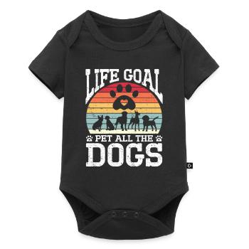 Life Goal Pet All The Dogs Funny Pet Dog Lover - Baby Premium short-sleeve bodysuit - black - Front
