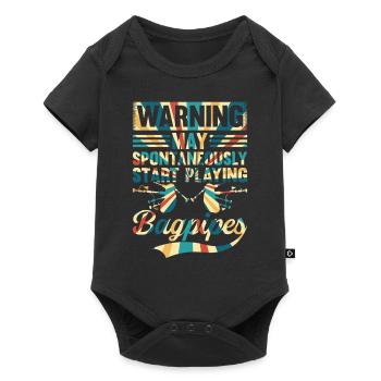 Warning May Spontaneously Start Playing Bagpipes - - Baby Premium short-sleeve bodysuit - black - Front