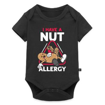 J’ai une allergie aux noix aux arachides allergique aux arachides - Body à manches courtes Premium Bébé - noir - Devant