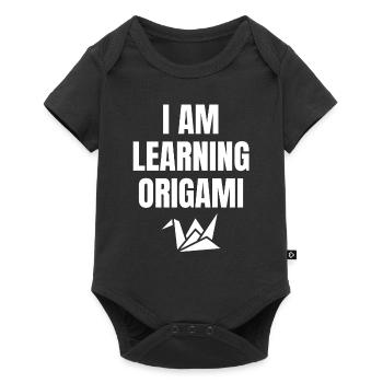 J’apprends l’origami en disant anglais - Body à manches courtes Premium Bébé - noir - Devant