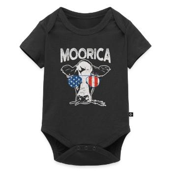 Cow July 4 Moorica Merica Patriotic Cows USA - Baby Premium short-sleeve bodysuit - black - Front