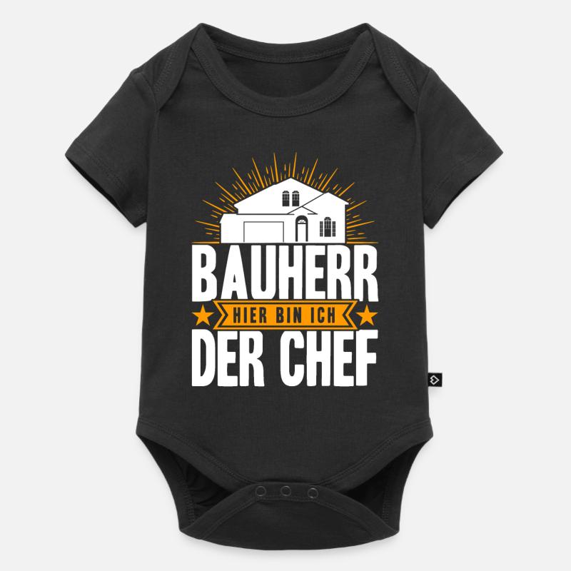 Bauherr Hier Bin Ich Der Chef Bauherr Geschenk - Baby Premium Kurzarmbody - Schwarz