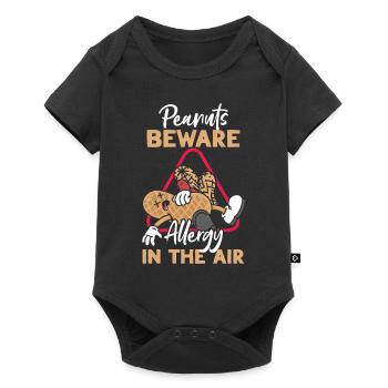 Erdnüsse Vorsicht Allergie In Der Luft - Baby Premium Kurzarmbody - Schwarz - Vorne