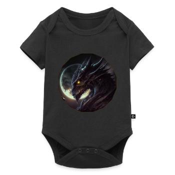 Dunkler Blick des Drachen - Baby Premium Kurzarmbody - Schwarz - Vorne