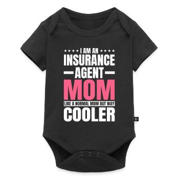 Drôle d’agent d’assurance Maman pour femme - Body à manches courtes Premium Bébé - noir - Devant