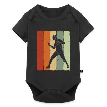 Fechten - Baby Premium Kurzarmbody - Schwarz - Vorne