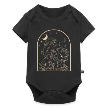 Cottagecore hedgehog - Baby Premium short-sleeve bodysuit - black - Front