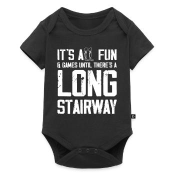 Its all fun and games until long stairway Design - Baby Premium Kurzarmbody - Schwarz - Vorne