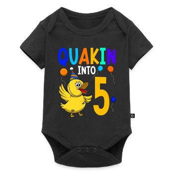 Duck Birthday Party Kids 5th Birthday Duck - Baby Premium short-sleeve bodysuit - black - Front