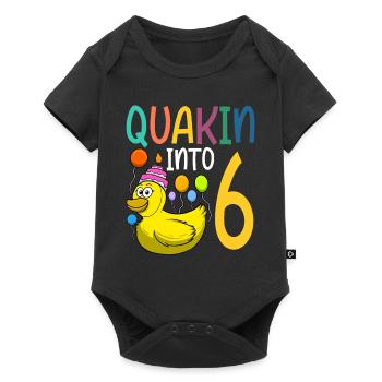 Duck Birthday Party Kids 6th Birthday Duck - Baby Premium short-sleeve bodysuit - black - Front