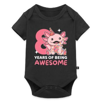 Axolotl pour les enfants de 8 ans de huit ans - Body à manches courtes Premium Bébé - noir - Devant