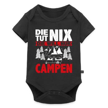 Damen Die tut nix die will nur Campen - Caravan - Baby Premium Kurzarmbody - Schwarz - Vorne