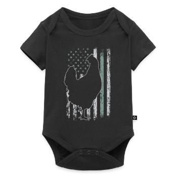 Chicken Farmer Retro USA Flag Farmer 4th of July - Baby Premium short-sleeve bodysuit - black - Front
