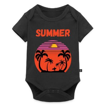 Summer - Baby Premium short-sleeve bodysuit - black - Front