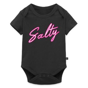 Salty Salzig Schriftzug für Frauen und Männer - Baby Premium Kurzarmbody - Schwarz - Vorne