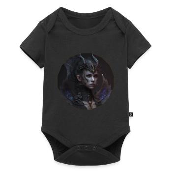 Beautiful woman in a black dragon motif. - Baby Premium short-sleeve bodysuit - black - Front