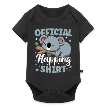 Official Napping Shirt Cute Sleeping Kawaii Koala - Baby Premium short-sleeve bodysuit - black - Front
