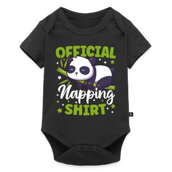 Official Napping Shirt Cute Sleeping Kawaii Panda - Baby Premium short-sleeve bodysuit - black - Front