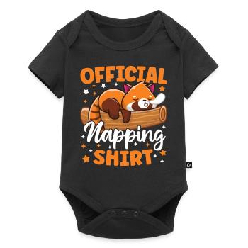 Chemise officielle de sieste Cute Kawaii Sleeping Red - Body à manches courtes Premium Bébé - noir - Devant