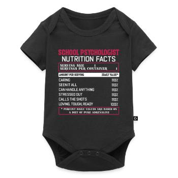 School Psychologist Nutrition Facts - Baby Premium short-sleeve bodysuit - black - Front