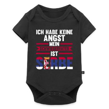 Ich habe keine Angst mein Schwiegervater ist Serbe - Baby Premium Kurzarmbody - Schwarz - Vorne