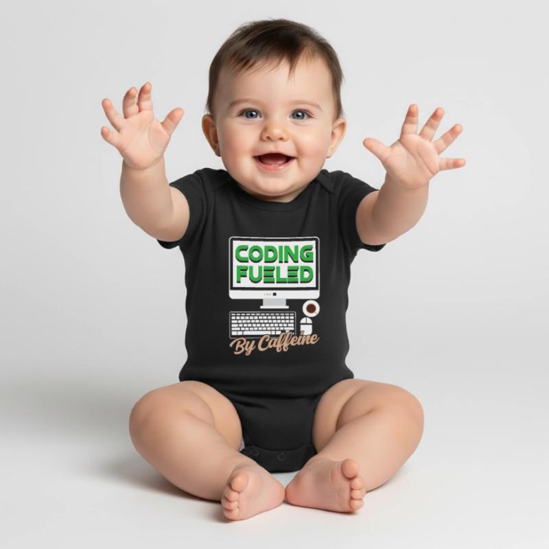 Programmation alimentée par le codage de la caféine Body à manches courtes Premium Bébé