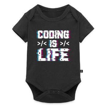 Coding Ist Leben Programmierer Coder Code - Baby Premium Kurzarmbody - Schwarz - Vorne