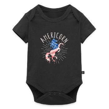Licorne Americorn 4 juillet US Patriotic Mericorn - Body à manches courtes Premium Bébé - noir - Devant