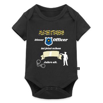Polizei - 1. Geburtstag, für alle Polizeifans - Baby Premium Kurzarmbody - Schwarz - Vorne