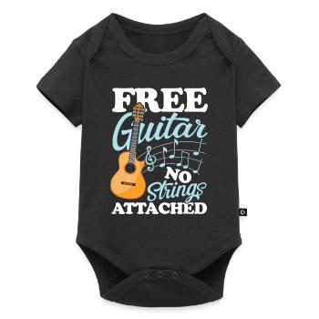 Guitar No Strings Attached - Baby Premium Kurzarmbody - Schwarz - Vorne