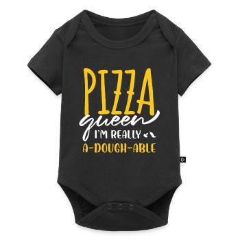 pizza queen In really adoughable design - Baby Premium short-sleeve bodysuit - black - Front