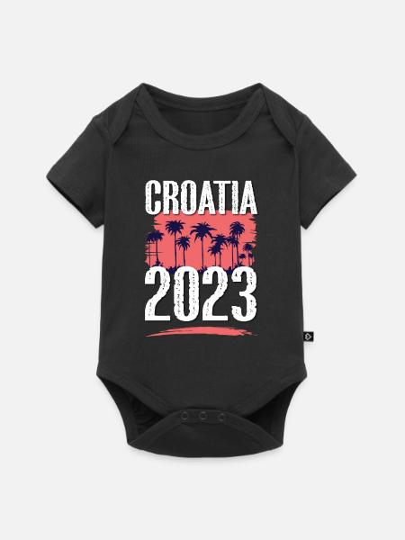 Croatia 2023 - Baby Premium Kurzarmbody - Schwarz
