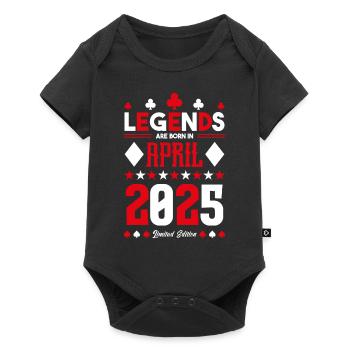 cadeau d'anniversaire avril 2025. jeux de carte. - Body à manches courtes Premium Bébé - noir - Devant