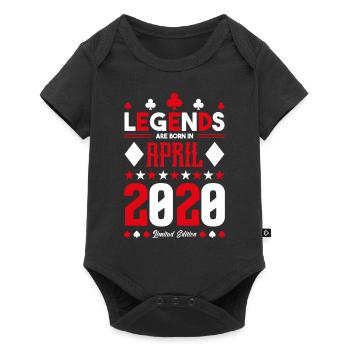 cadeau d'anniversaire avril 2020. jeux de carte. - Body à manches courtes Premium Bébé - noir - Devant
