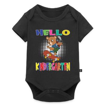 Hello Kindergarten Skateboarding Bear - Baby Premium short-sleeve bodysuit - black - Front