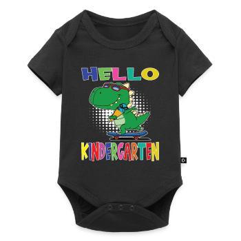 Hello Kindergarten Skateboarding Dino - Baby Premium short-sleeve bodysuit - black - Front