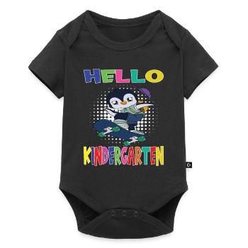 Hello Kindergarten Skateboarding Penguin - Baby Premium short-sleeve bodysuit - black - Front
