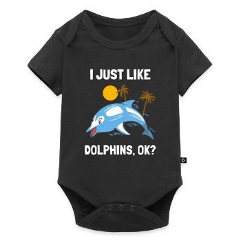 I just love dolphins funny dolphin - Baby Premium short-sleeve bodysuit - black - Front