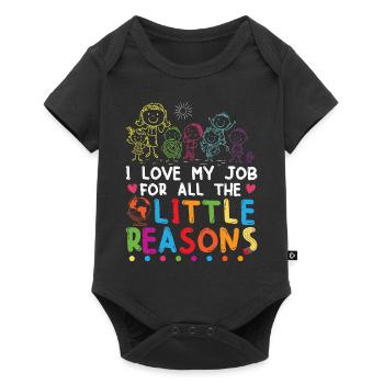 Nette Kita Erzieherin Kindergarten - Baby Premium Kurzarmbody - Schwarz - Vorne