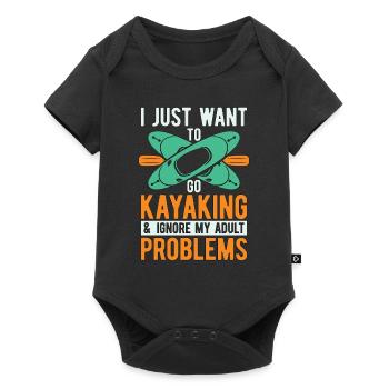 Kayaking I Just Want To Go Water Sport Kayak Lover - Baby Premium short-sleeve bodysuit - black - Front